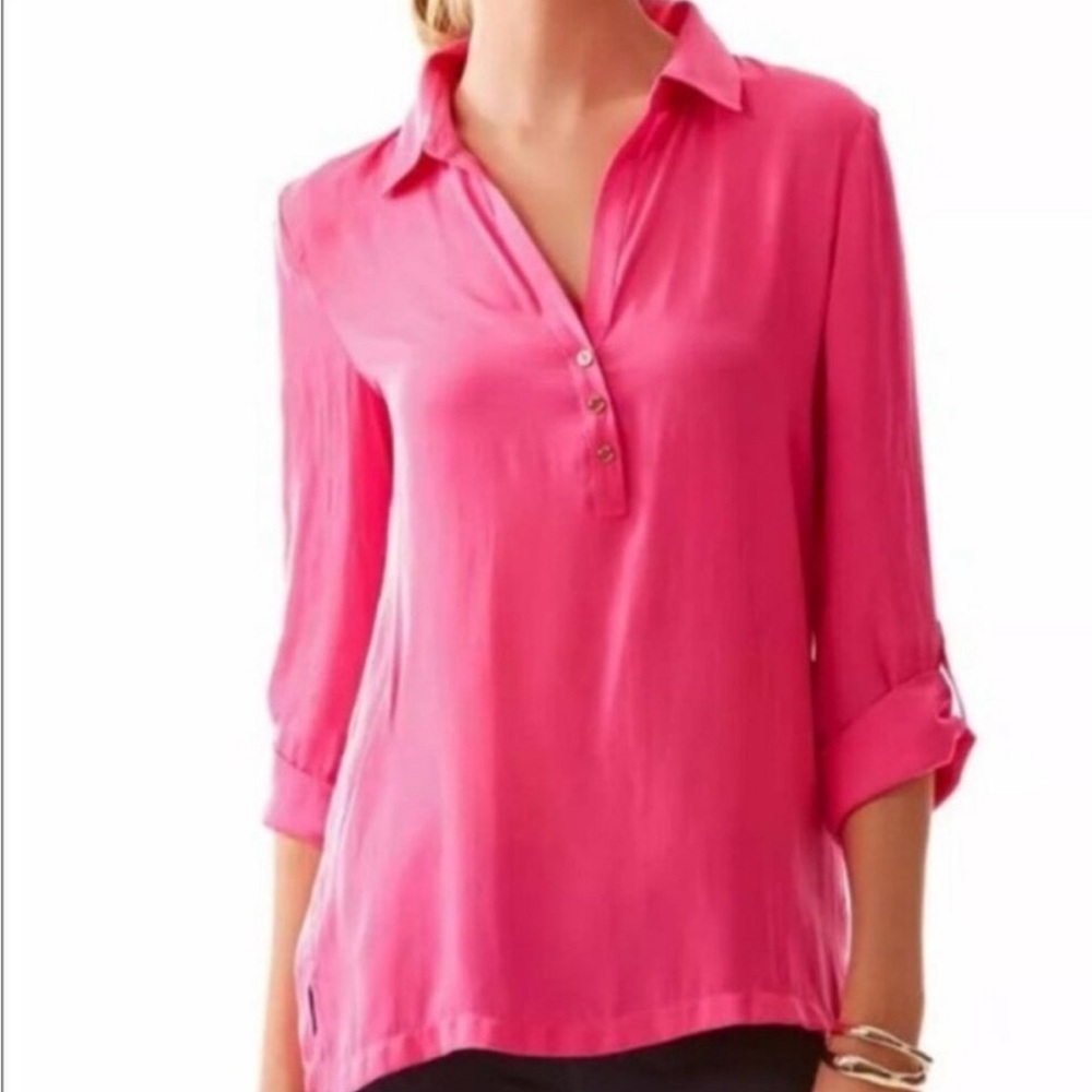 Lilly Pulitzer Everglades Tunic Top in Pop Pink Womens Small